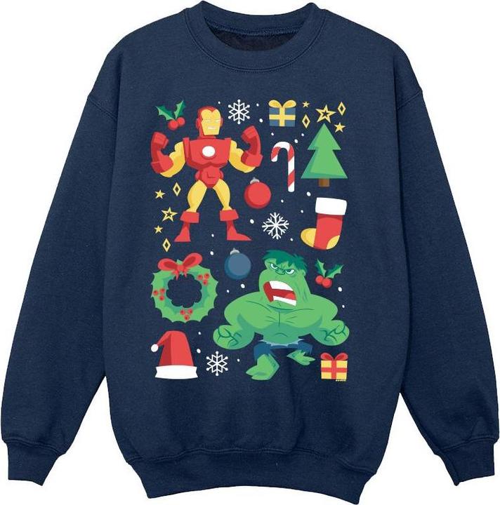 Image du produit - Sweat IRON MAN AND HULK CHRISTMAS DAY - Garçon (140, 146)