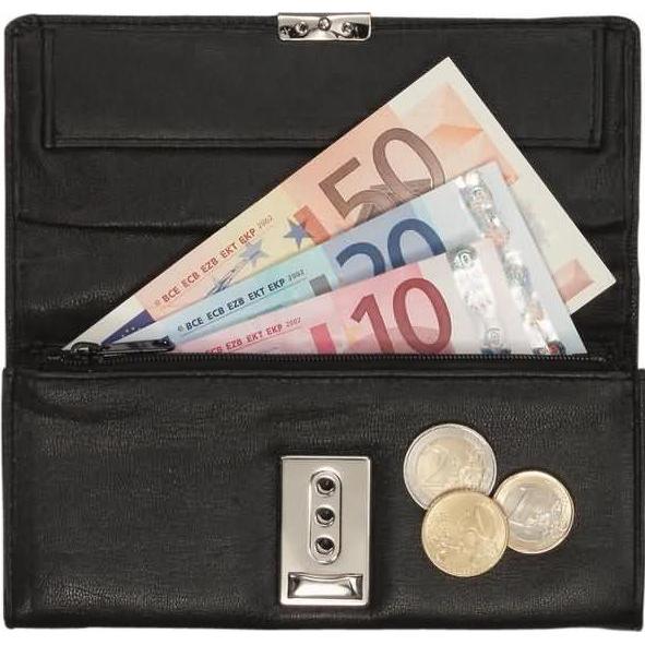Thumbnail - Alassio, Unisex, Portemonnaie, Kellnerbörse aus feinstem Nappaleder, ca. 18,5 x 9,5 cm Münzbörse, 18 cm, Schwarz, Schwar...