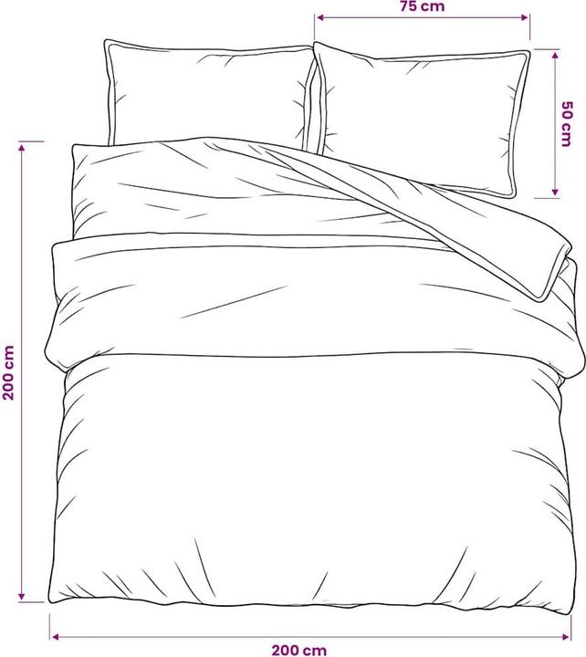 Actual product image vidaXL Bettwäsche Set (Bedding set, 200 x 200 cm, 50 x 75 cm)