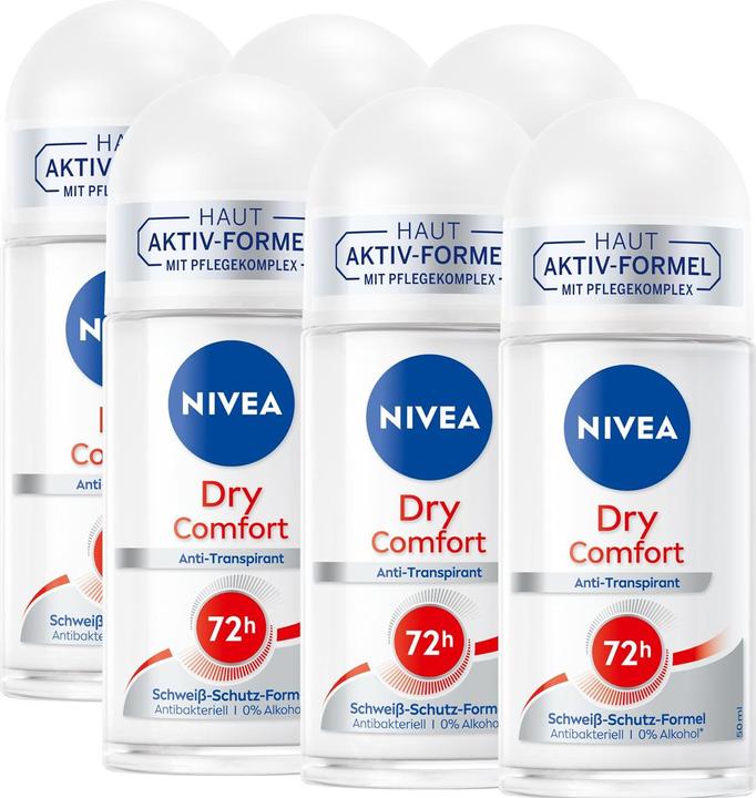 Produktbild NIVEA Deo Roll-on Dry Comfort Multipack 6 x 50 ml (Roll-on, 50 ml)