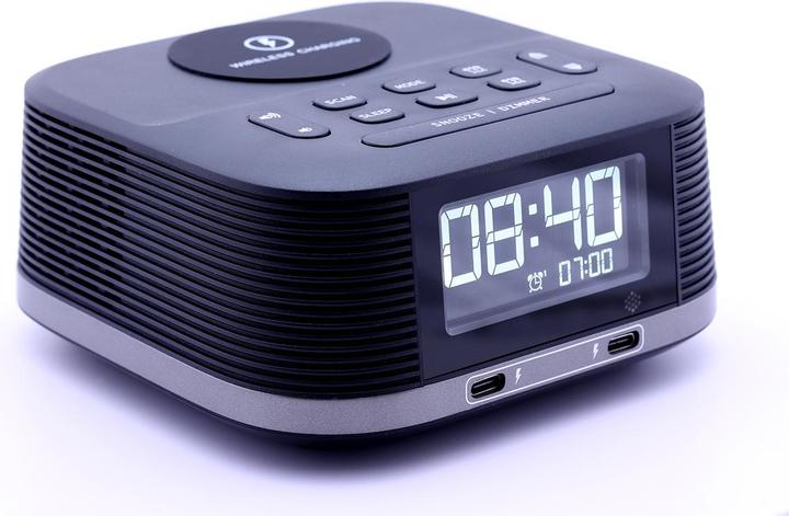 Hometime Qi-enabled Bluetooth Speaker With Alarm Clock with Radio