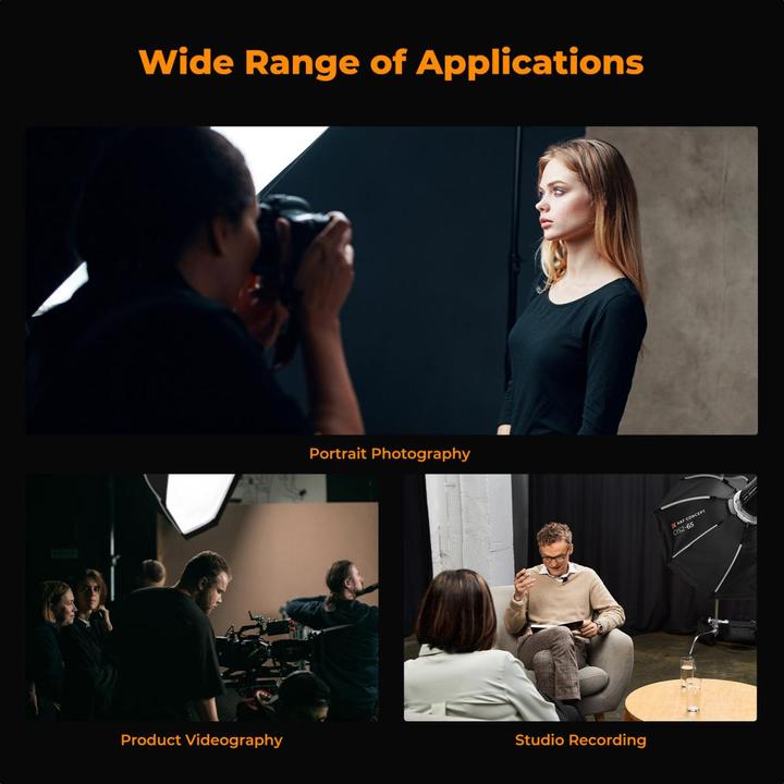 Actual product image K&F Concept 65cm Octagonal Softbox, Quick release + storage Bowens Mount with Honeycomb Grid, Light Diffusers (65 cm)