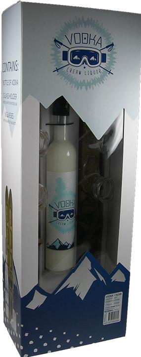 Produktbild Mayer - the gift factory Vodka-Cream-Likör 500ml - 17%vol. mit Skis und Skischuhe