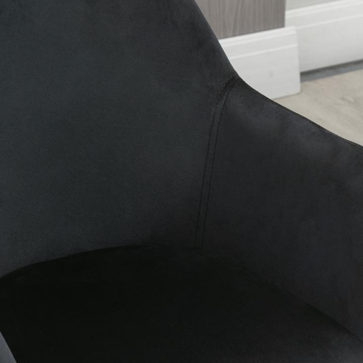 Image du produit Homcom Esszimmerstuhl Samt(100% Polyester), Gummiholz Schwarz
