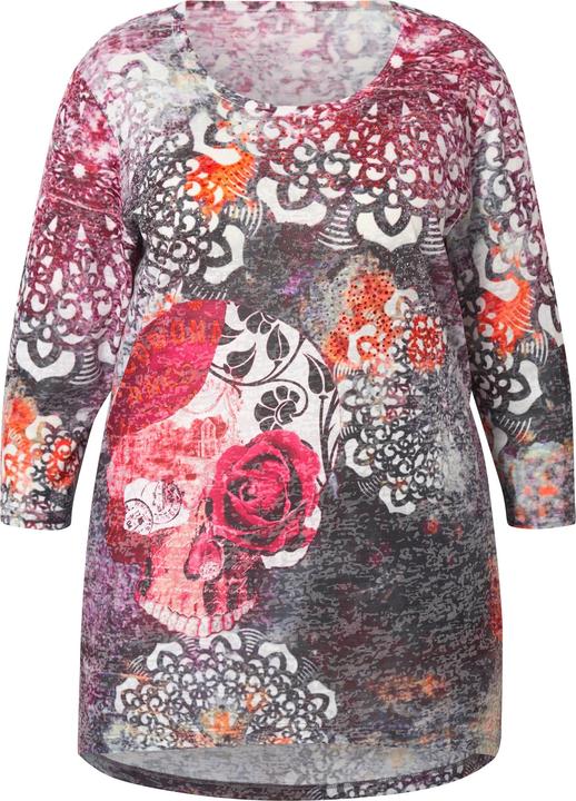 Produktbild Angel of Style T-Shirt, A-Linie, Totenkopf/Rosen Druck, Glitzersteinchen (46)