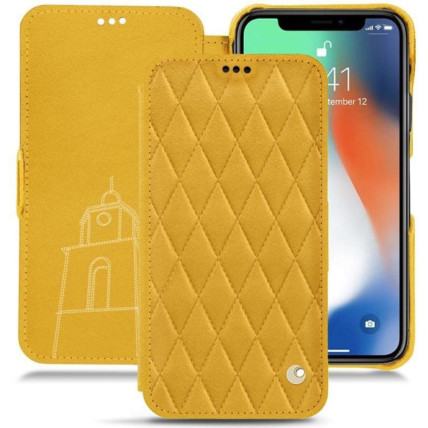 Noreve Lederschutzhülle horizontal (Apple iPhone XR), Smartphone Hülle, Orange