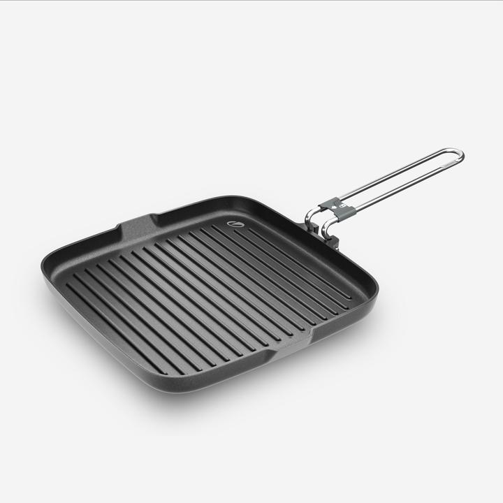 Quechua Grillpfanne 900 Antihaft klappbarer Griff Aluminium