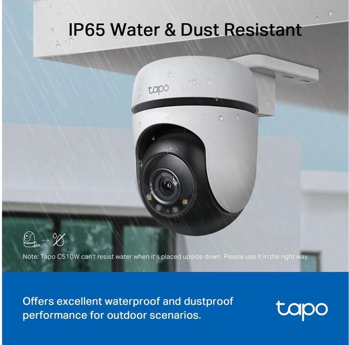Immagine prodotto TP-Link Tapo C510W Telecamera da esterno a 360° da 3MP MicroSD (2304 x 1296 Pixels)