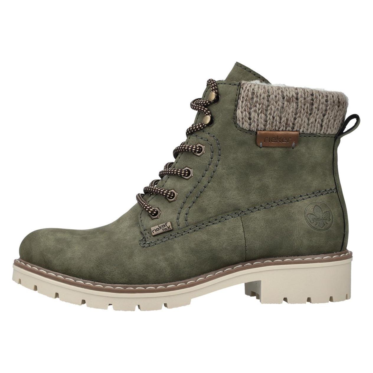Rieker, Damen, Boots + Stiefel, Schnürboot, Grün, (41)