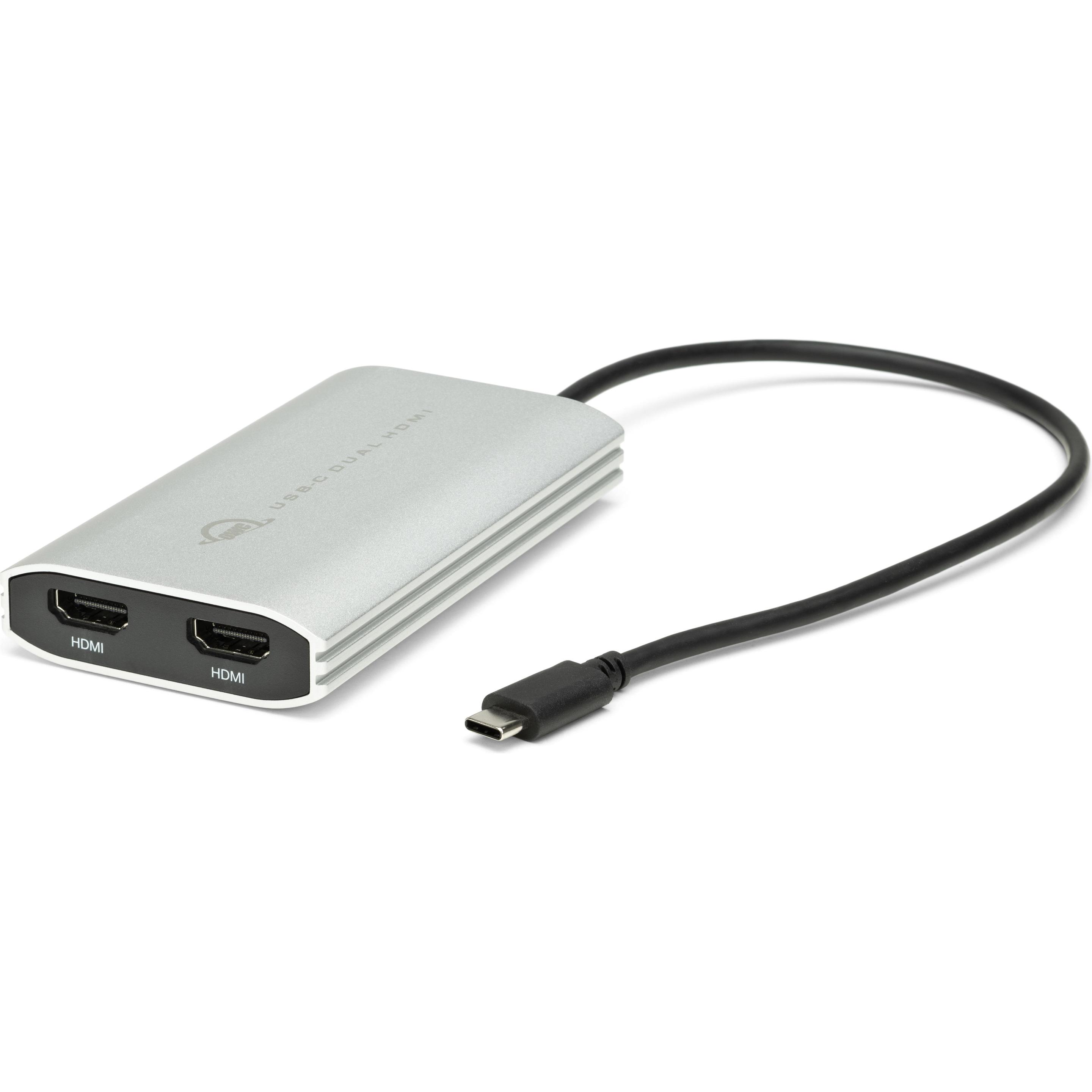 OWC USB-C zu (HDMI, 26 cm), Adattatore dati + video, Argento, Nero