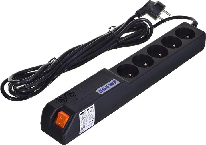 Actual product image HSK Atrack 19" Panel 5x220V ACAR A-504 5m Power Cable Black (5 x, 5 m)