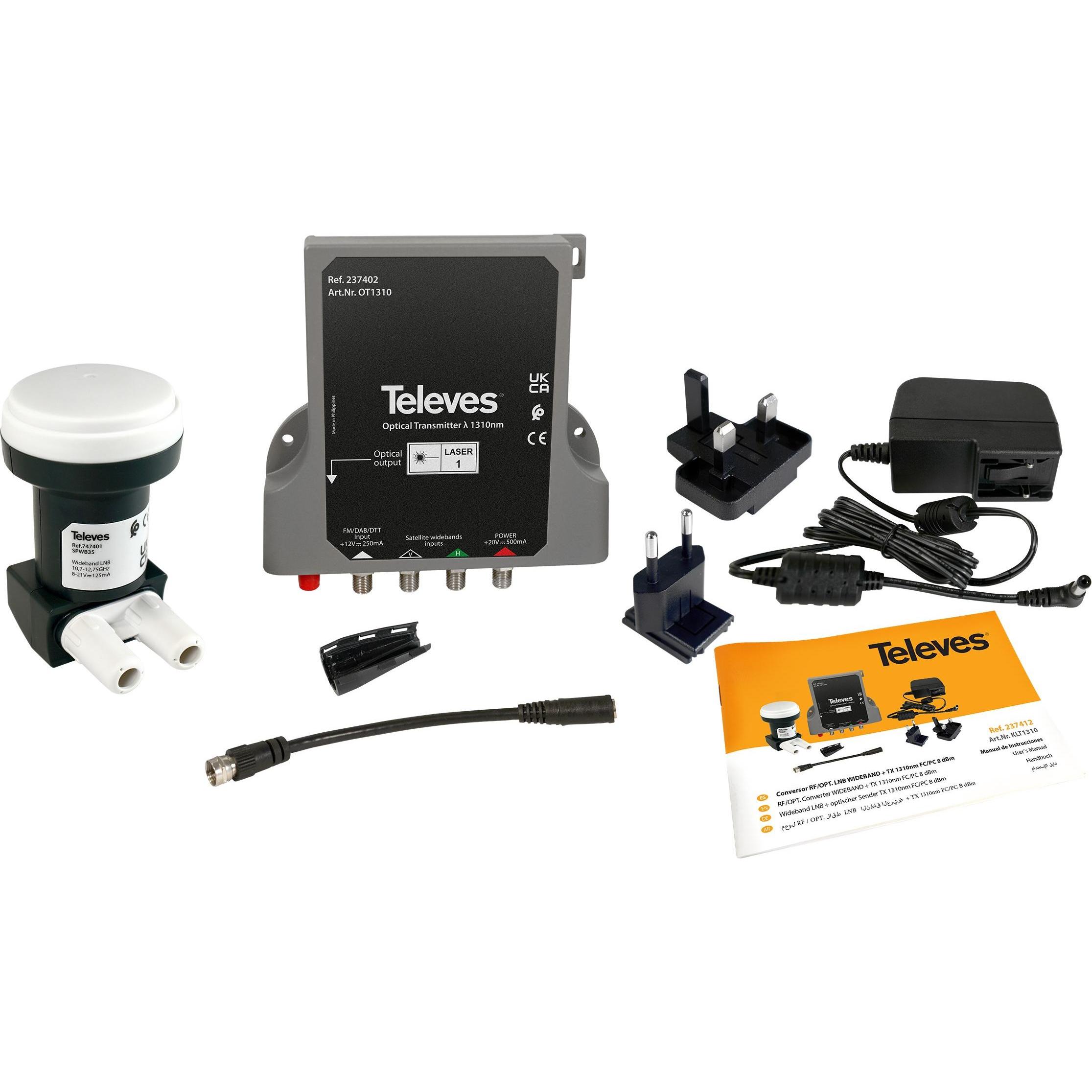 Televes KLT1310 Kit Wideband-LNB/Optischer Sender (Single LNB), LNB