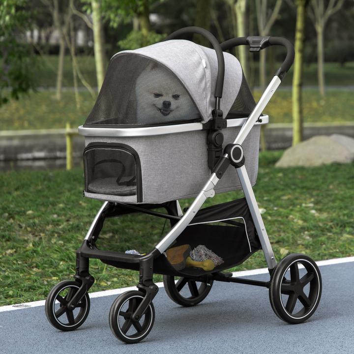 Actual product image PawHut Dog buggy with removable basket (Dog, Foldable)