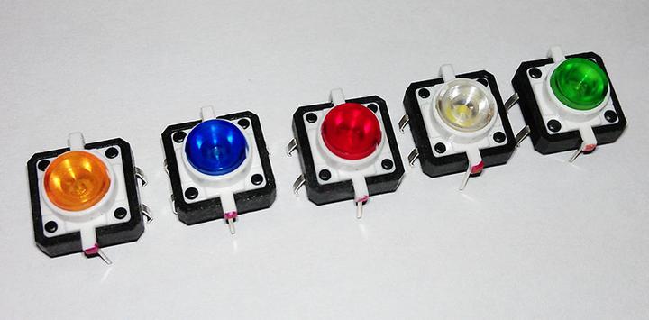 Image du produit OEM Kit : 5 interrupteurs à platine éclairés 12x12mm