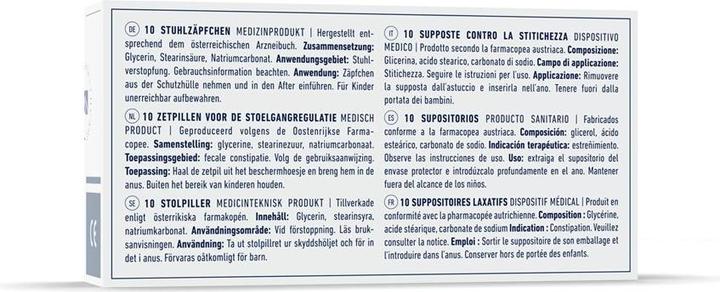 Nährwerte und Zutaten Rösch & Handel Glycerinzäpfchen 1 g 10 Stk (10 Stück, 10 ml)