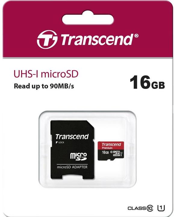 Productafbeelding Transcend Premium 400x (16 GB, microSDHC, U1, UHS-I)