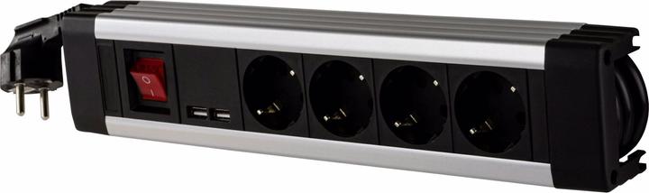 Actual product image REV Power strip 4-way + KS USB SupraLine switch (4x, CEE 7/3, 2.30 m)