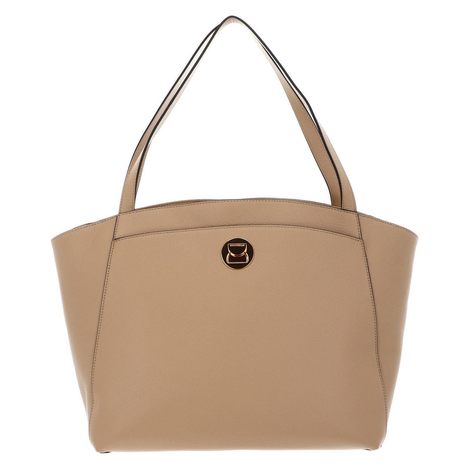 Coccinelle, Damen, Tasche, Liya Handbag Grained Leather, Beige