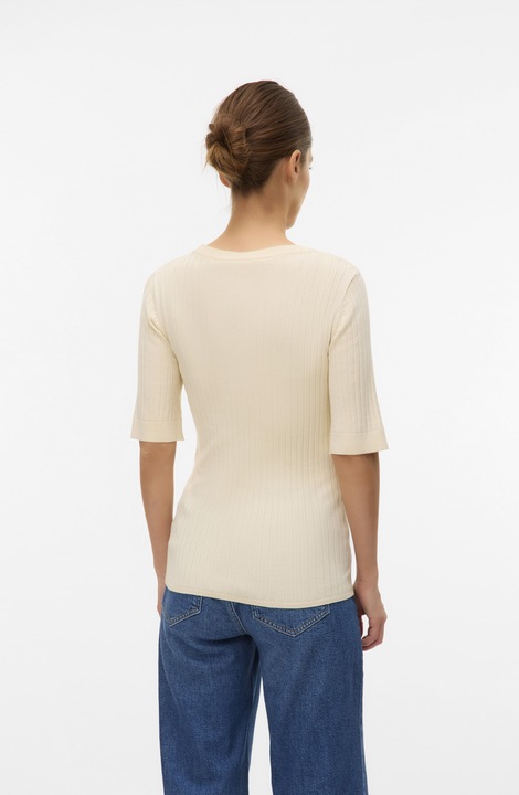 Image du produit Mamalicious Normal geschnitten Rundhals Gerippte Ärmelbündchen Strickoberteil Strickpullover