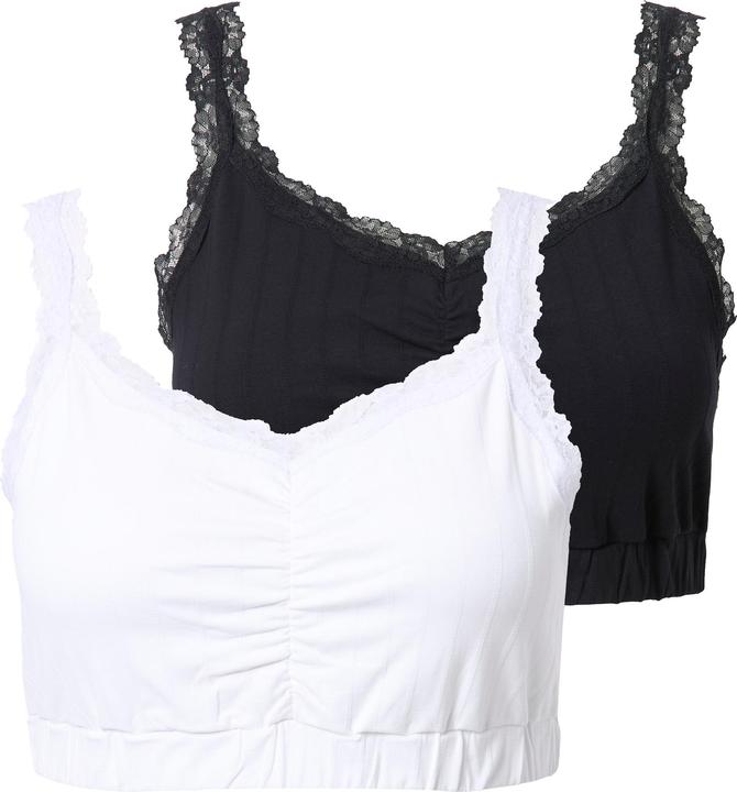 Produktbild Ulla Popken Bustiers, 2er-Pack, Spitzenkante, Ajourjersey (2er Pack, 60 H)