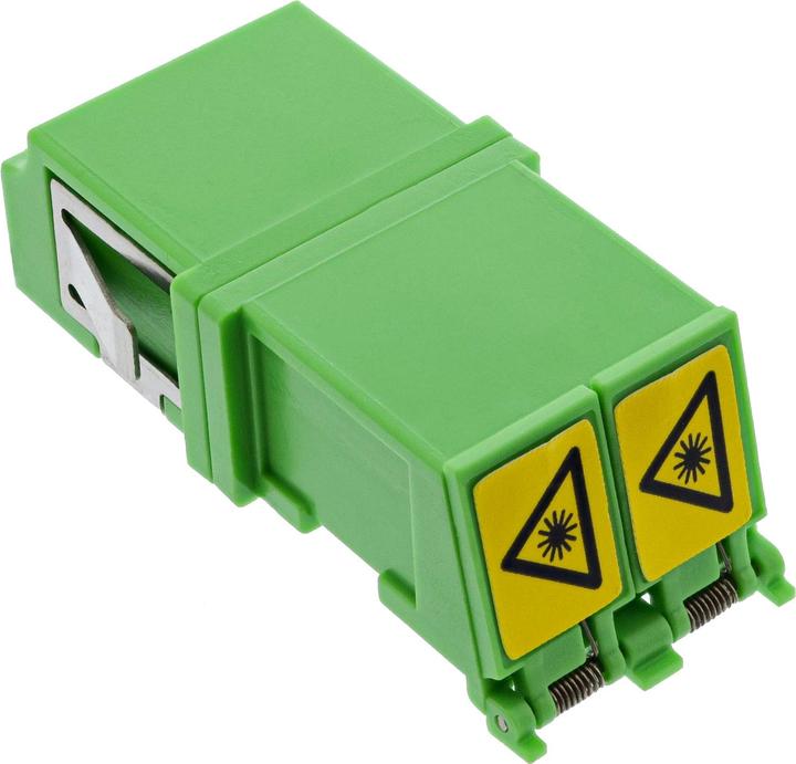 Produktbild InLine LWL Kupplung, Duplex LC/LC, singlemode grün, Keramik-Hülse, mit Shutter (Netzwerk Kupplung)