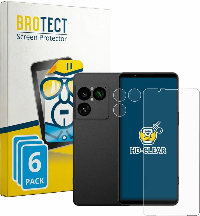 Produktbild BROTECT Schutzfolie für Sony Xperia 1 VIII (Display+Kamera) Displayschutz Displayschutzfolie Folie Klar (6 Stk., Sony Xperia 1 VII)