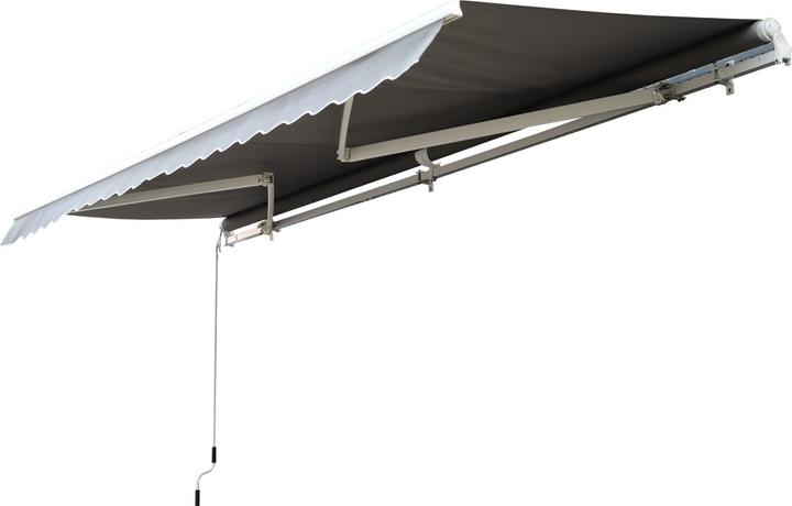 Immagine prodotto Swisshandel24 elektrische Markise Gelenkarmmarkise Kurbel inkl. Fernbedienung Alu Grau 5x3m (4.95 m)