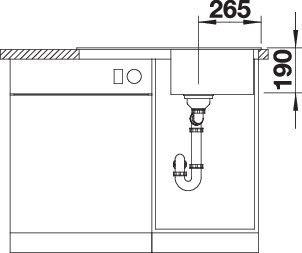 Actual product image Blanco Sona 45 S (Top-mounted sink, 78 cm, 50 cm)