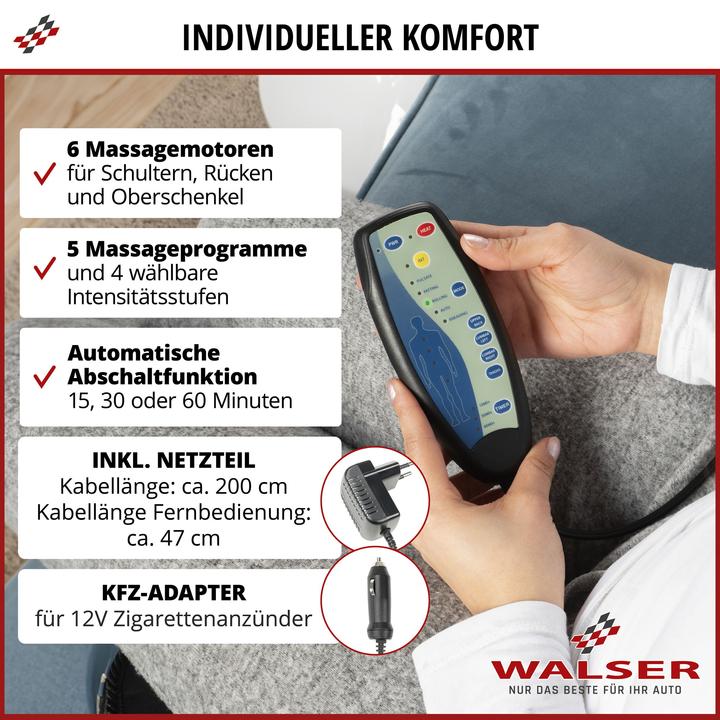 Produktbild Walser Massagesitzauflage Relax Drive, universale PKW Sitzauflage 5 Massageprogramme
