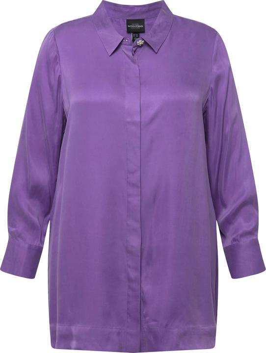 Produktbild Ulla Popken Bluse, Cupromix, Hemdkragen, Langarm (54)