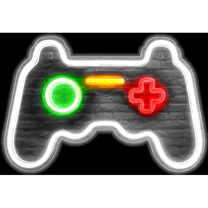 Mecharite Controller LED Neon Skilt - White, Gaming Controller, Weiss