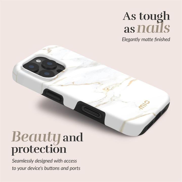 Produktbild Mio Back panel cover White Marble Magsafe Compatible for iPhone 17 Pro Max (Apple iPhone 17 Pro Max)