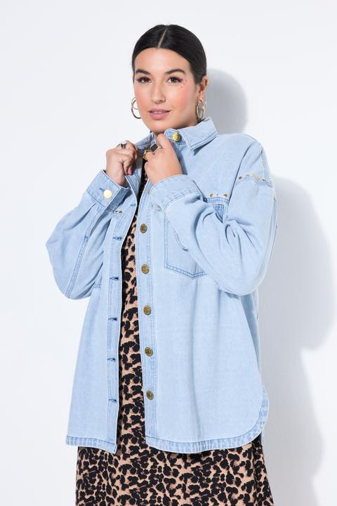 Immagine prodotto Studio Untold Camicia di jeans dal taglio oversize con stile vintage e rivetti decorativi (60)