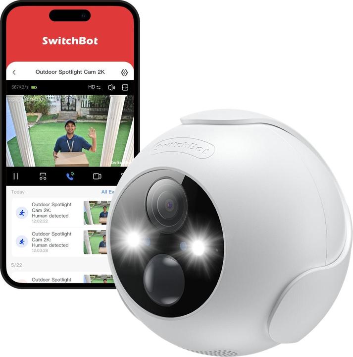 Immagine prodotto SwitchBot SMART HOME CAM 2K SPOTLIGHT/W4102000 (2560 x 1440 Pixels)