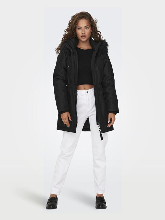 Produktbild Only Kapuze mit abnehmbarem Kunstfell-Rand Gerippte Ärmelbündchen Parka Langer Parka (M)