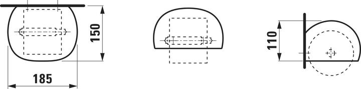 Actual product image Laufen Il Bagno Alessi paper roll holder, ceramic, 185x150x110mm, H870970