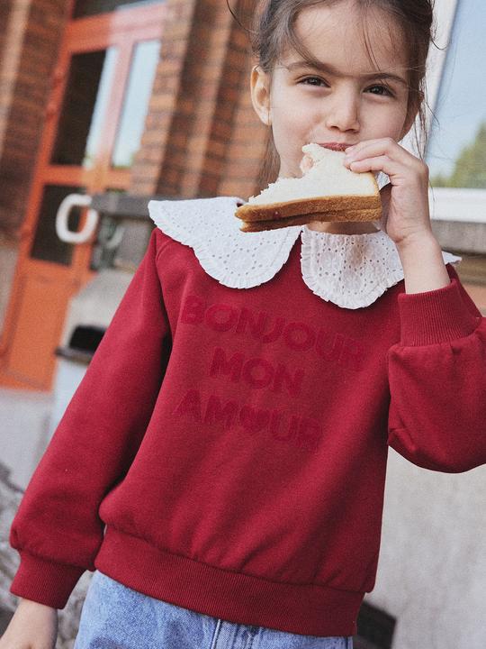 Actual product image Vertbaudet Mädchen Sweatshirt mit besticktem Kragen (146, 152)