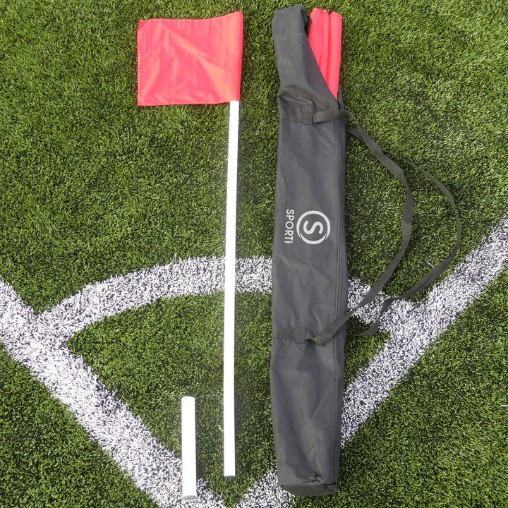 Actual product image Sporti Set of 4 rigid corner posts with 4 flags