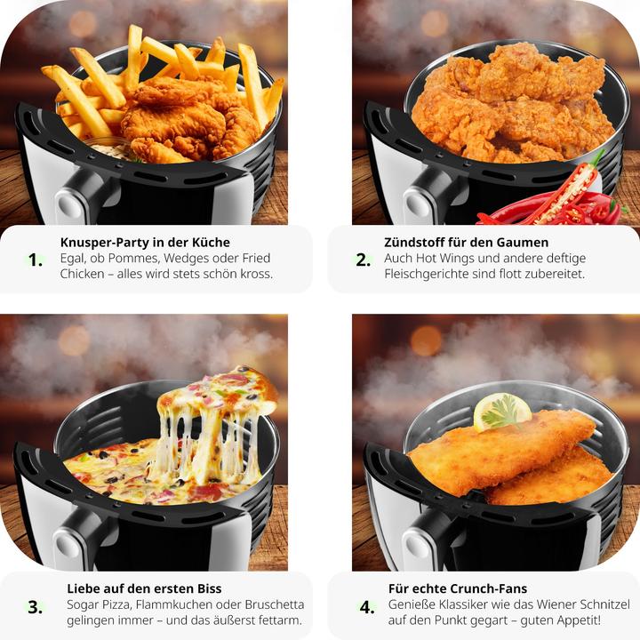Actual product image tectake Air fryer Yaiza - 4.3 l capacity - Recipes booklet included