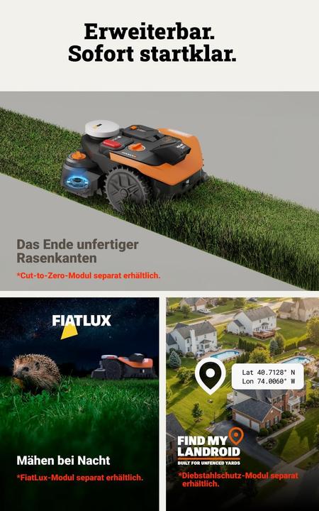 Image du produit Worx Landroid Vision Mähroboter ohne Begrenzungskabel (300 m², Sans câble périphérique)