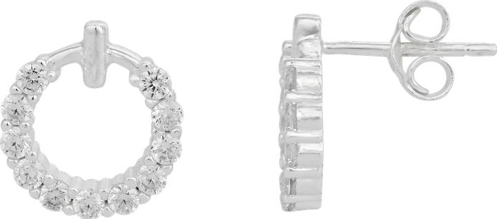 Actual product image Leyda Circle Stud Earrings Zirkonia (Silver)