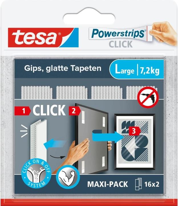 tesa Tappetini adesivi in velcro Powerstrips (7.20 kg)
