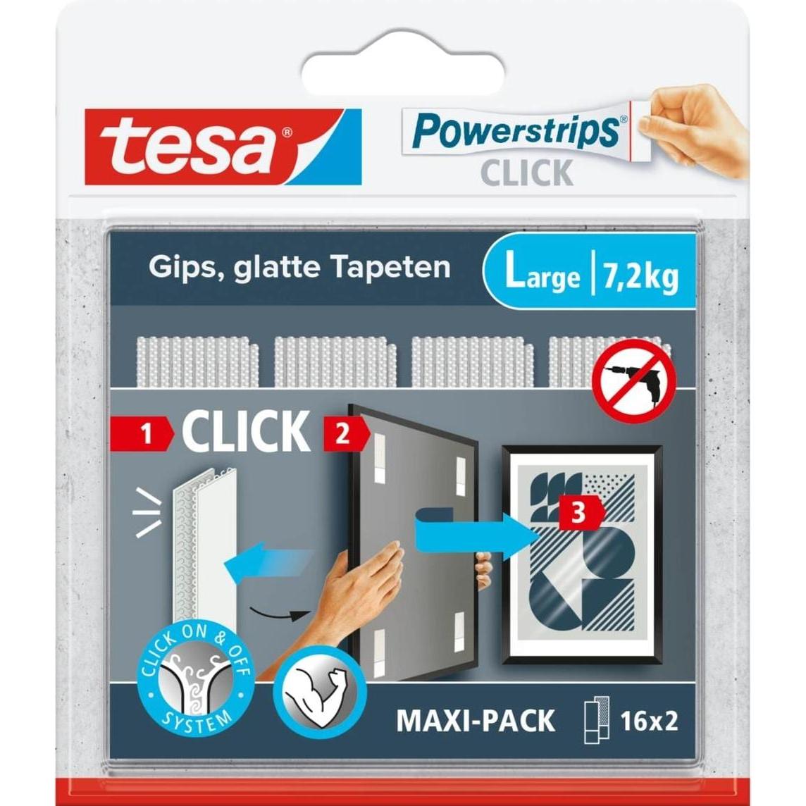 tesa, Fotokleber + Posterkleber, Powerstrips Klett-Klebepads (7.20 kg)