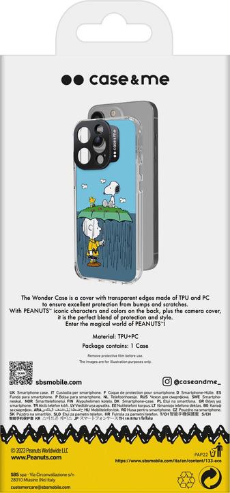 Immagine prodotto Case & Me case&me Peanuts cover cam logo per iPhone 14 Pro design1 Linus Umbrella (Apple iPhone 14 Pro)