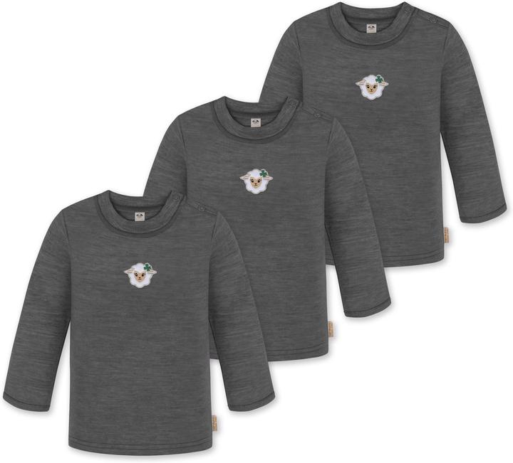 Produktbild Normani 3er Pack Baby Merino Longsleeve „Taupo" - 9467 (68)