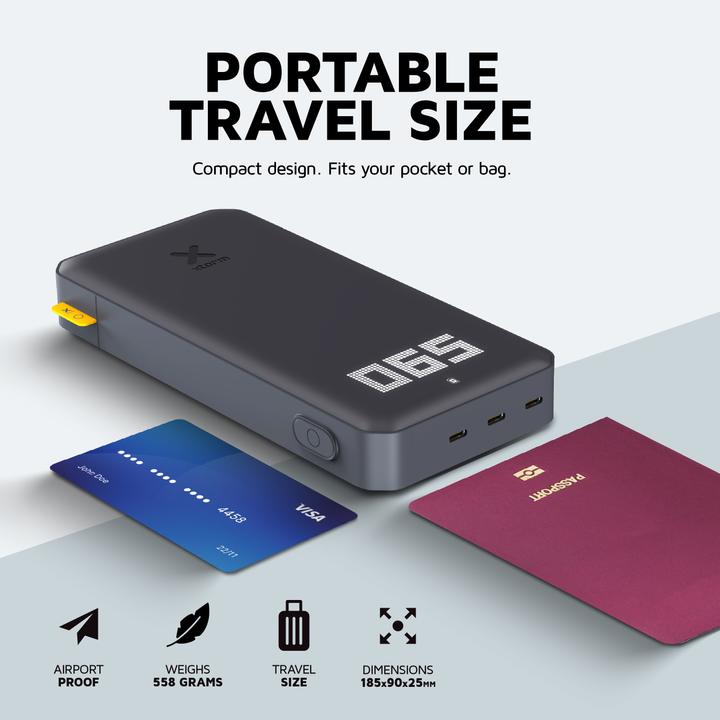 Actual product image Xtorm Titan Fan Edition 60W Powerbank 24000mAh - Laptop Powerbank - 3 x USB-C PD - LED scherm - Geschikt v (24000 mAh, 90 W)
