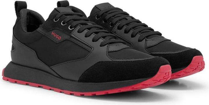 Actual product image HUGO Mens Icelin Suede Panel Running Trainers (38)