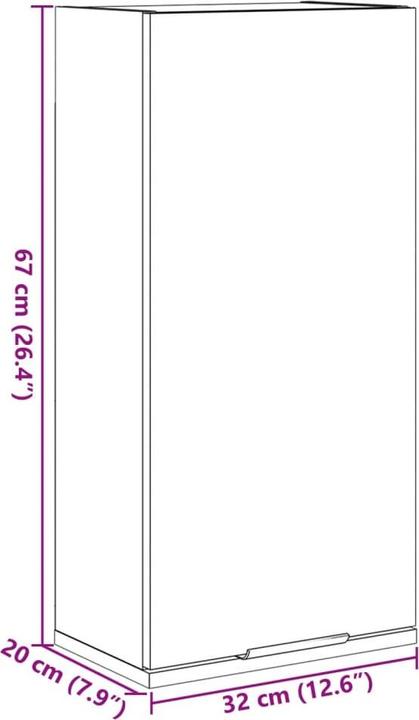 Produktbild vidaXL Wand-Badschrank -Optik (32 x 20 x 67 cm)