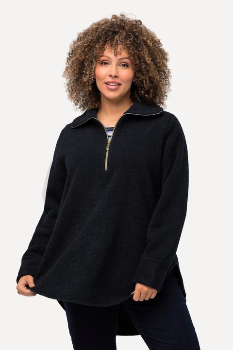 Produktbild Ulla Popken Fleeceshirt, A-Linie, Stehkragen, Zipper, Langarm (46, 48)