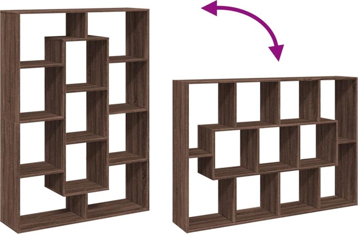 Immagine prodotto VidaXL Libreria Divisorio per la stanza Scaffale a parete Scaffale in piedi Scaffale in rovere marrone